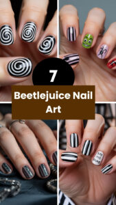 Beetlejuice Nail Art: Spooky, Bold, and Fun